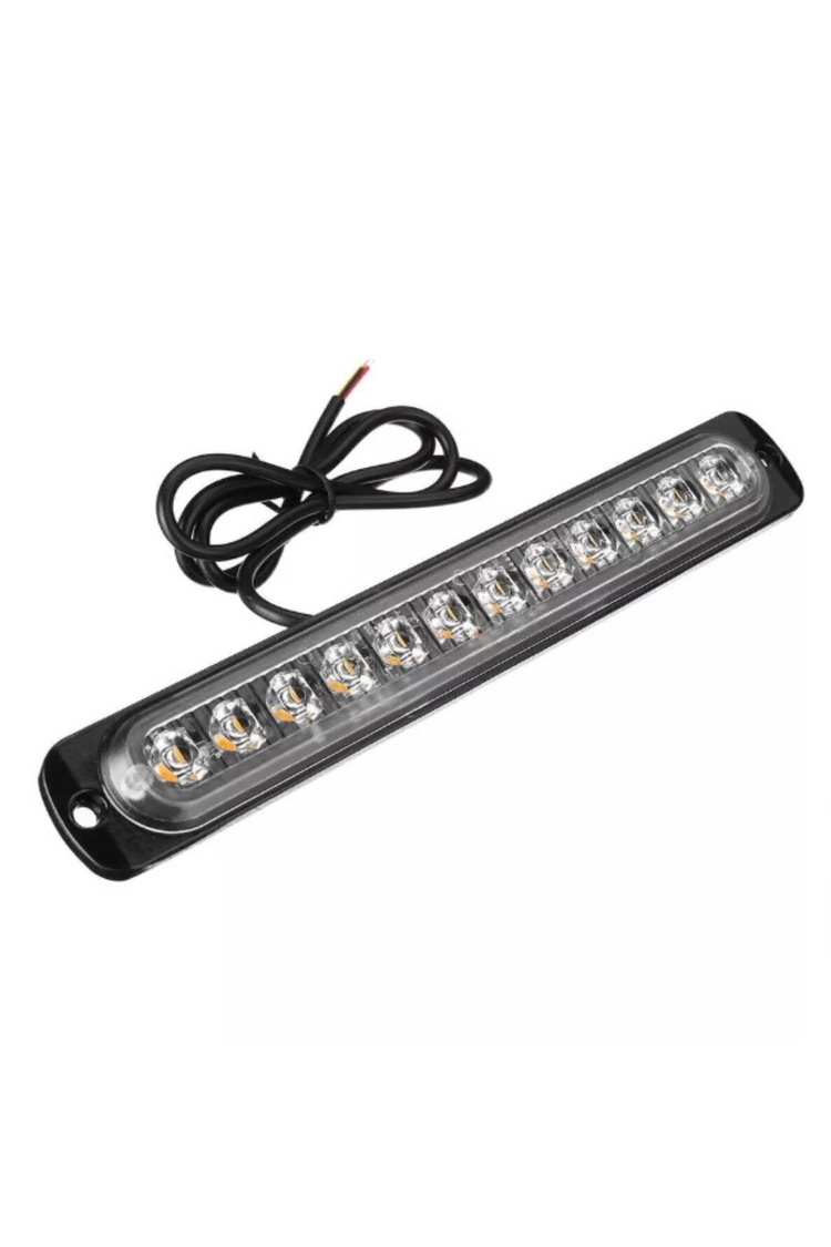 Amber Turuncu Işık Çubuğu 12 Ledli Parmak Araba-Kamyon-Tır İşaret Lambası (19cm) (12v-24v)