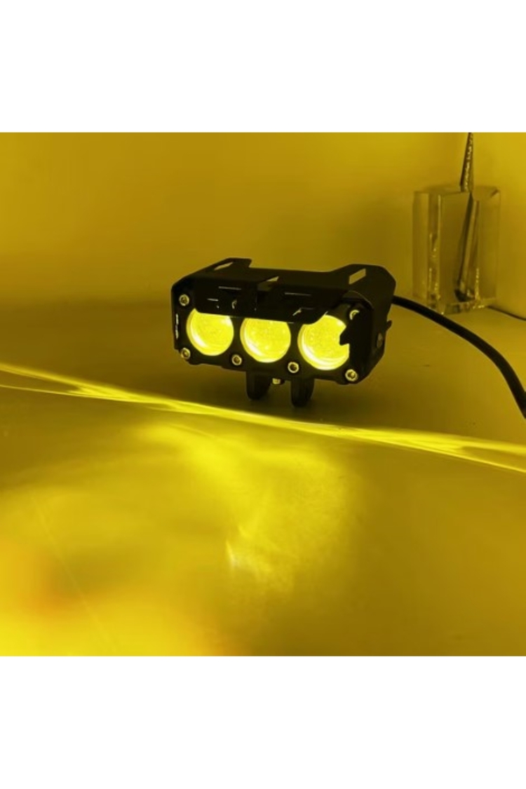 (2 ADET) Led Spot Işık Ve Sarı Beyaz Projektör Lens 3 Gözlü Çalışma Baykuş
