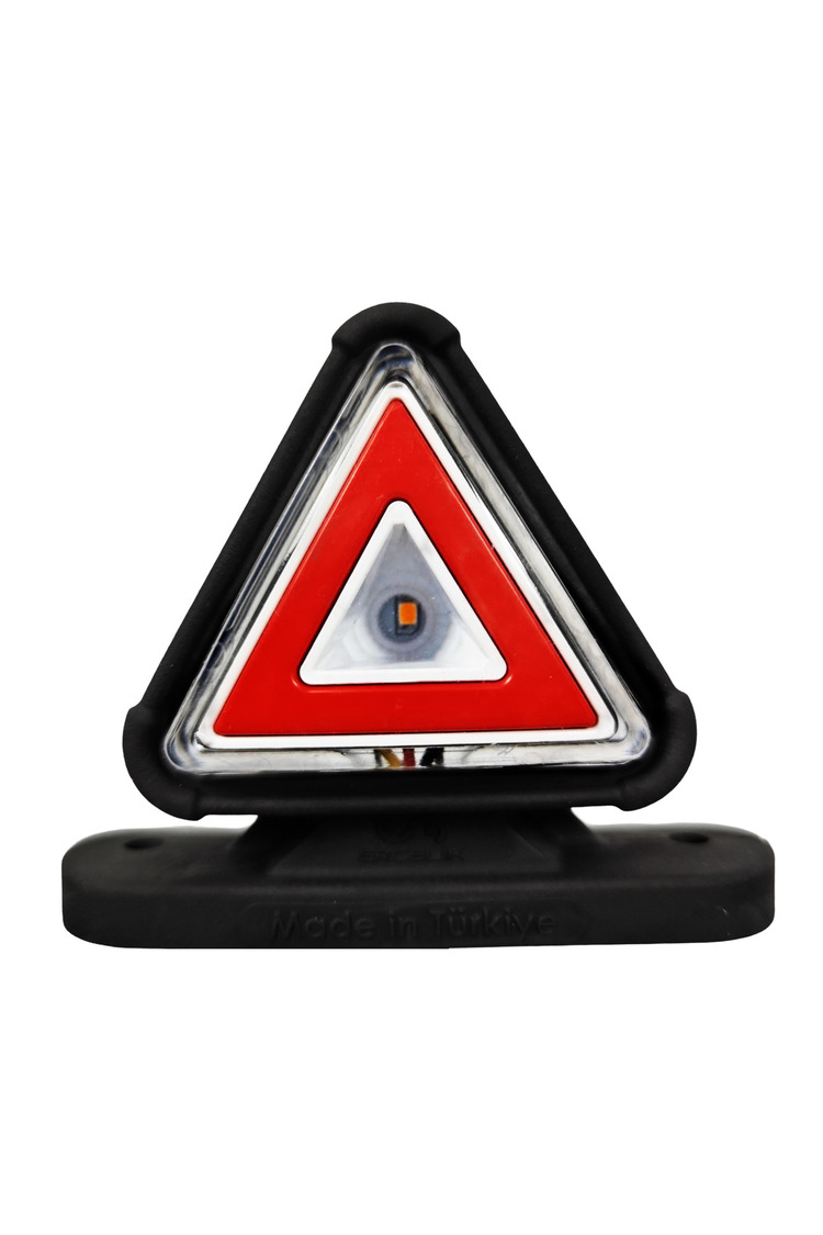 BÜYÜK ÜÇGEN TAKOZ NEON SARI-KIRMIZI 12V-24V