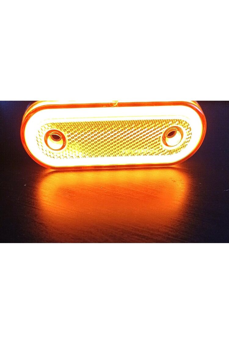 Neon Ledli Oval Yan Kasa Lambası Sarı 12-24v