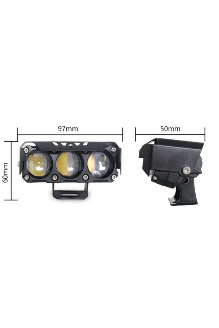 (2 ADET) Led Spot Işık Ve Sarı Beyaz Projektör Lens 3 Gözlü Çalışma Baykuş