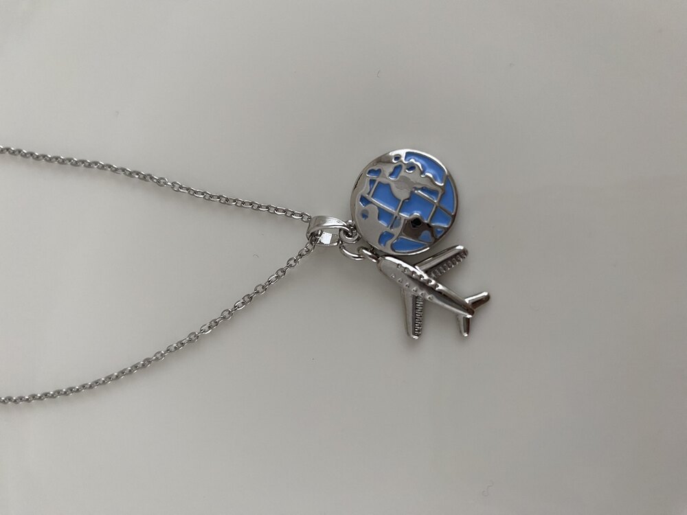 Dünya Uçak Charm Kolye