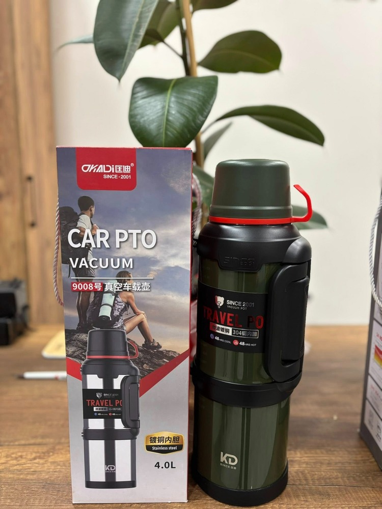 Car Pto Travel 4 Litre Dağcı Paslanmaz Çelik Yalıtımlı Termos