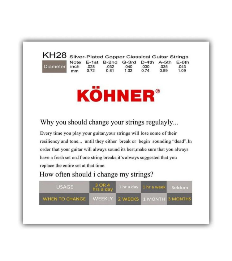 Köhner KH-28 Klasik Gitar Teli
