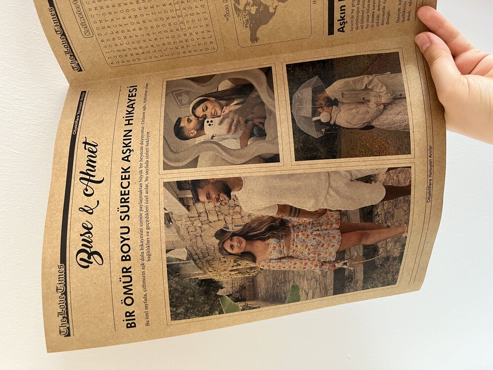 Kişiye özel aşk gazetesi