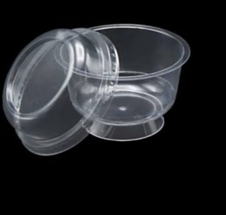 Plastik Kristal Tatlı Kabı - Kapaklı 180cc 25 Adet, Kullan At Magnolya Kase