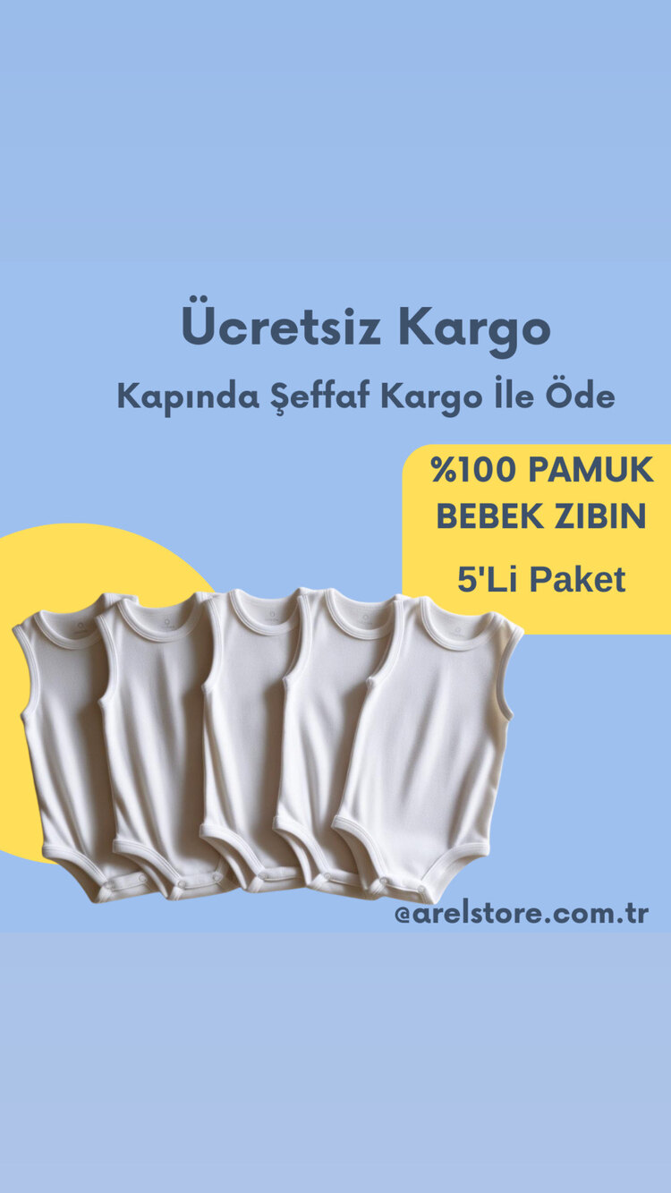 5’Li Paket Sıfır Kollu Bebek Zıbın
