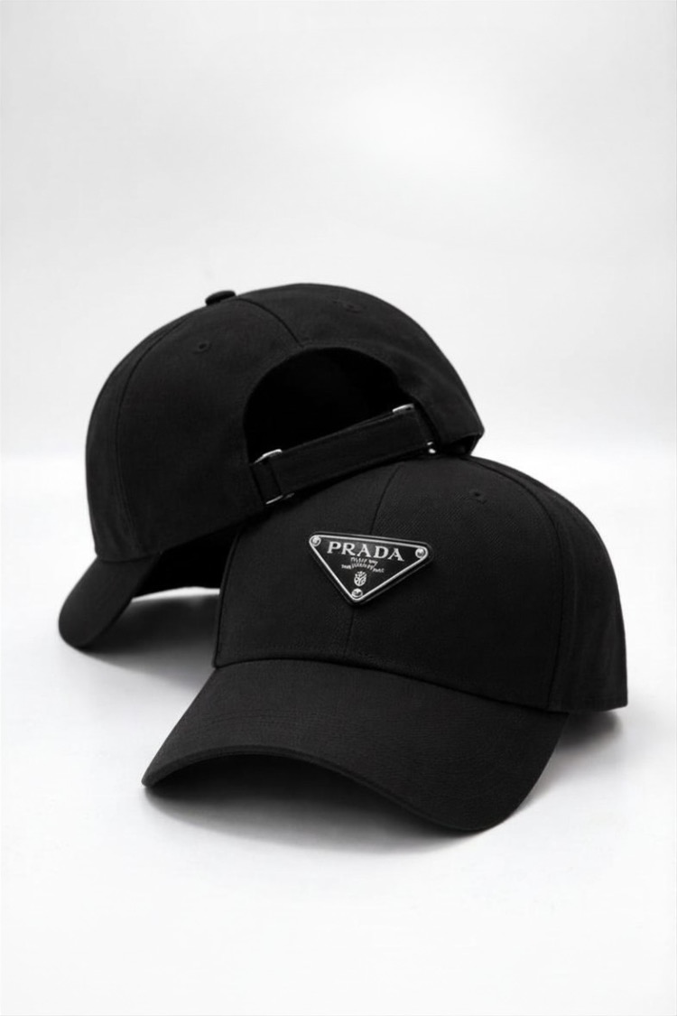 Prada Logolu Siyah Unisex Şapka