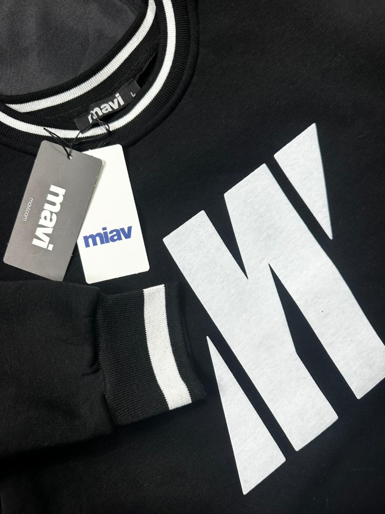 SİYAH-MAVİ SWEATSHİRT 3 İPLİK ŞARDONLU