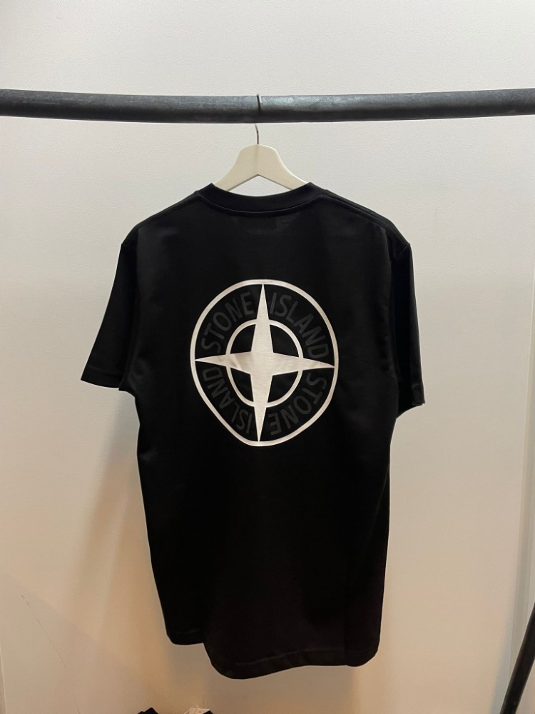 Stone Island Siyah Çift Taraf Baskılı T-Shirt – Premium