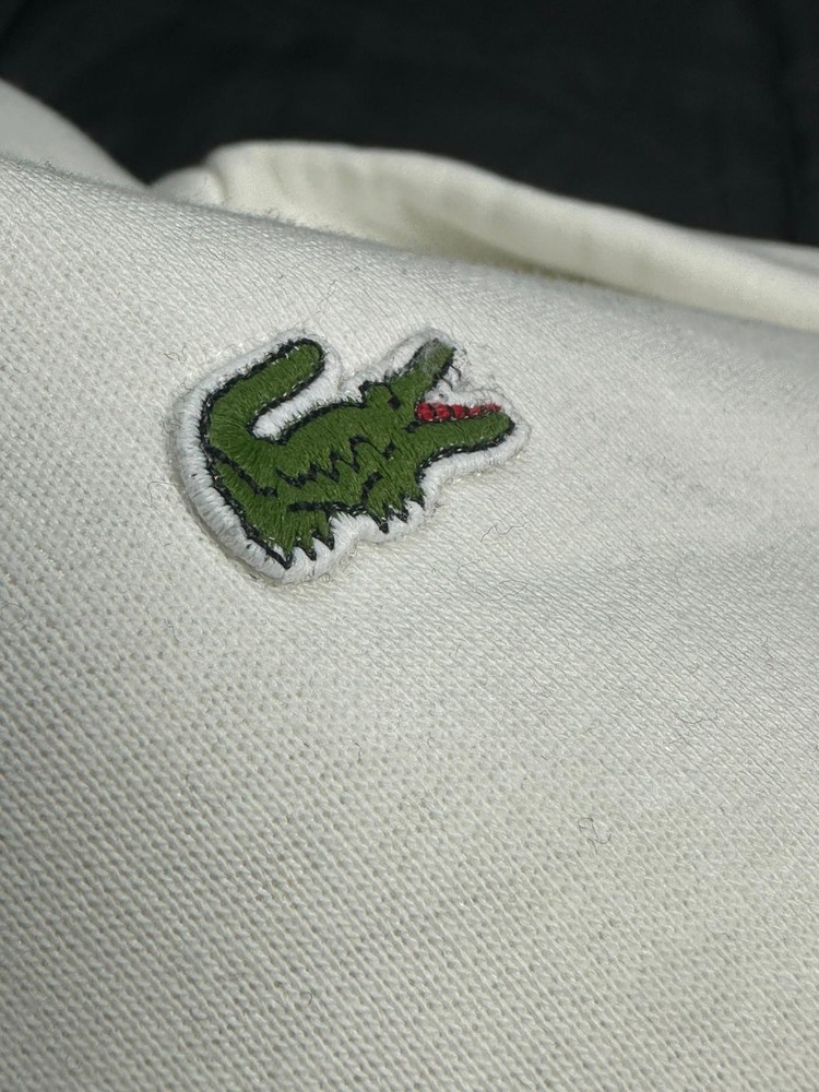 BEYAZ-LACOSTE SWEATSHİRT 3 İPLİK ŞARDONLU