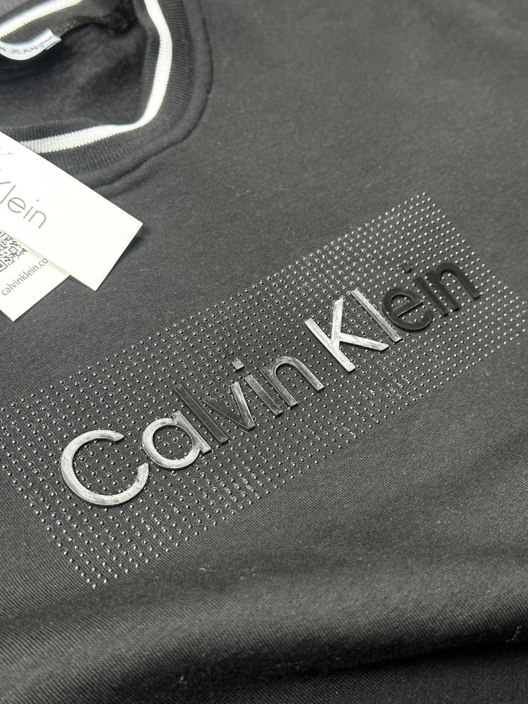 SİYAH CK SWEATSHİRT 3 İPLİK ŞARDONLU