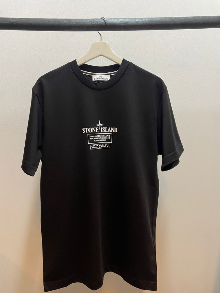 Stone Island Siyah Çift Taraf Baskılı T-Shirt – Premium