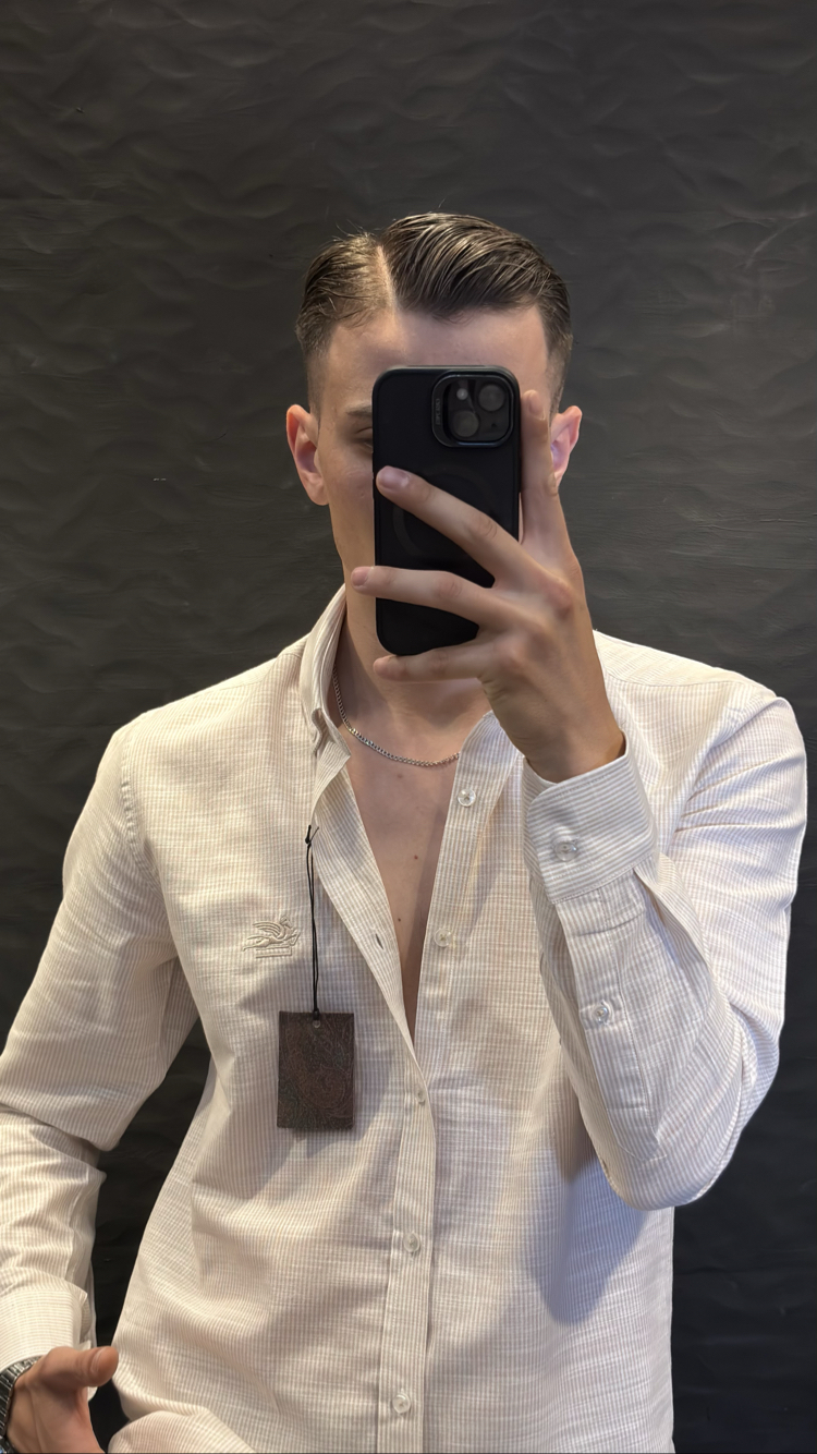 ETRO PREMIUM KETEN GÖMLEK (bej)