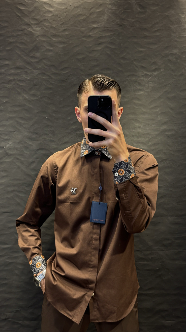 LOUIS&VUITTON PREMIUM GÖMLEK (kahve)