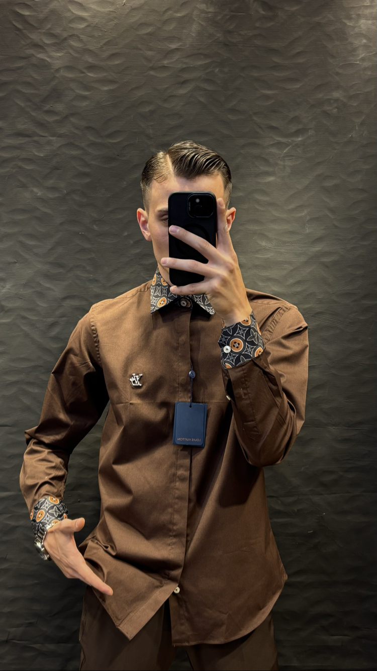 LOUIS&VUITTON PREMIUM GÖMLEK (kahve)
