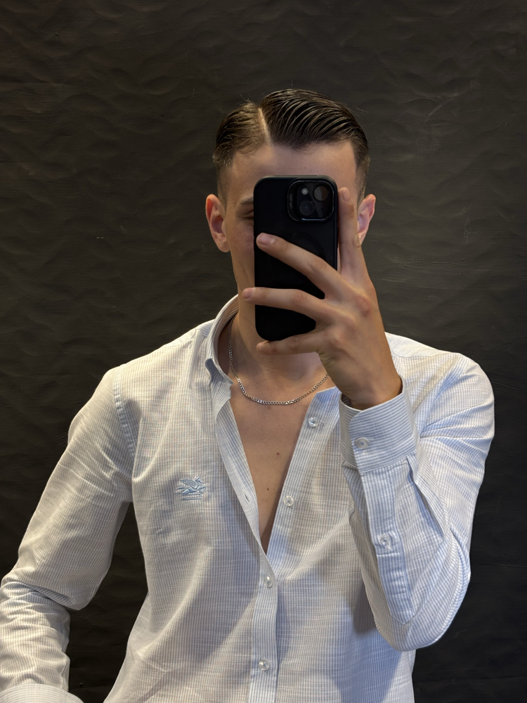ETRO PREMIUM KETEN GÖMLEK (mavi)