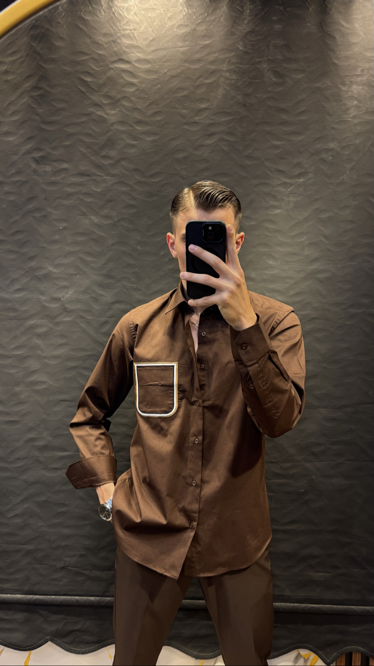 HUGO&BOSS PREMIUM GÖMLEK (kahve)