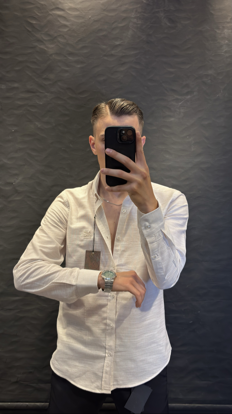 ETRO PREMIUM KETEN GÖMLEK (bej)