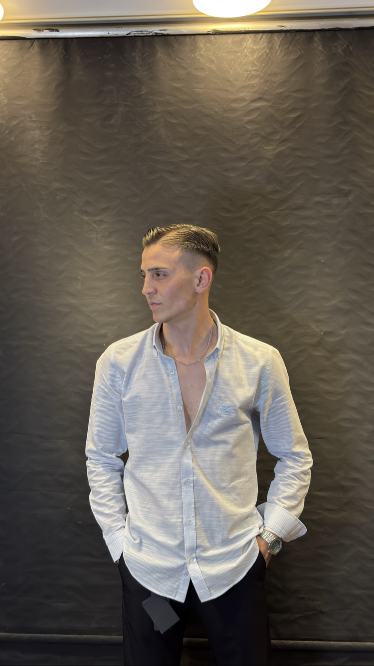 ETRO PREMIUM KETEN GÖMLEK (mavi)