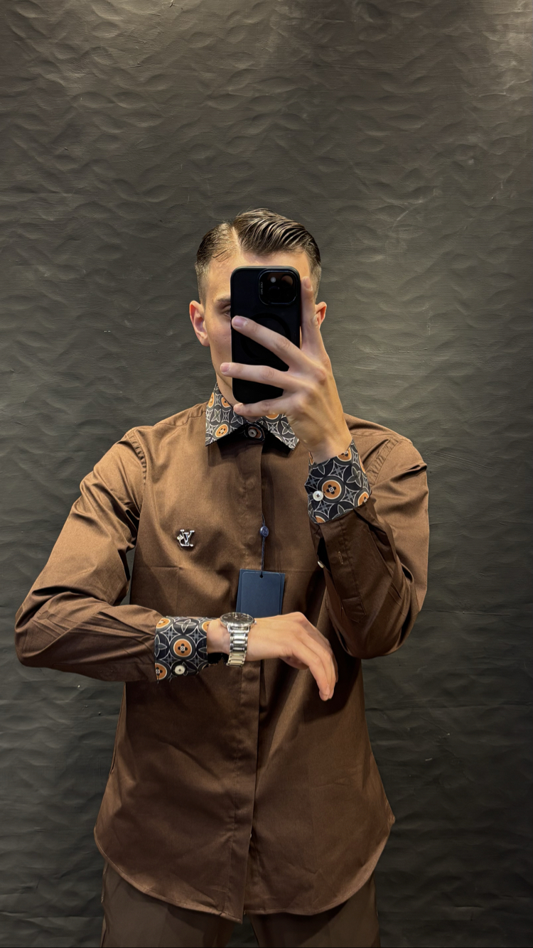 LOUIS&VUITTON PREMIUM GÖMLEK (kahve)