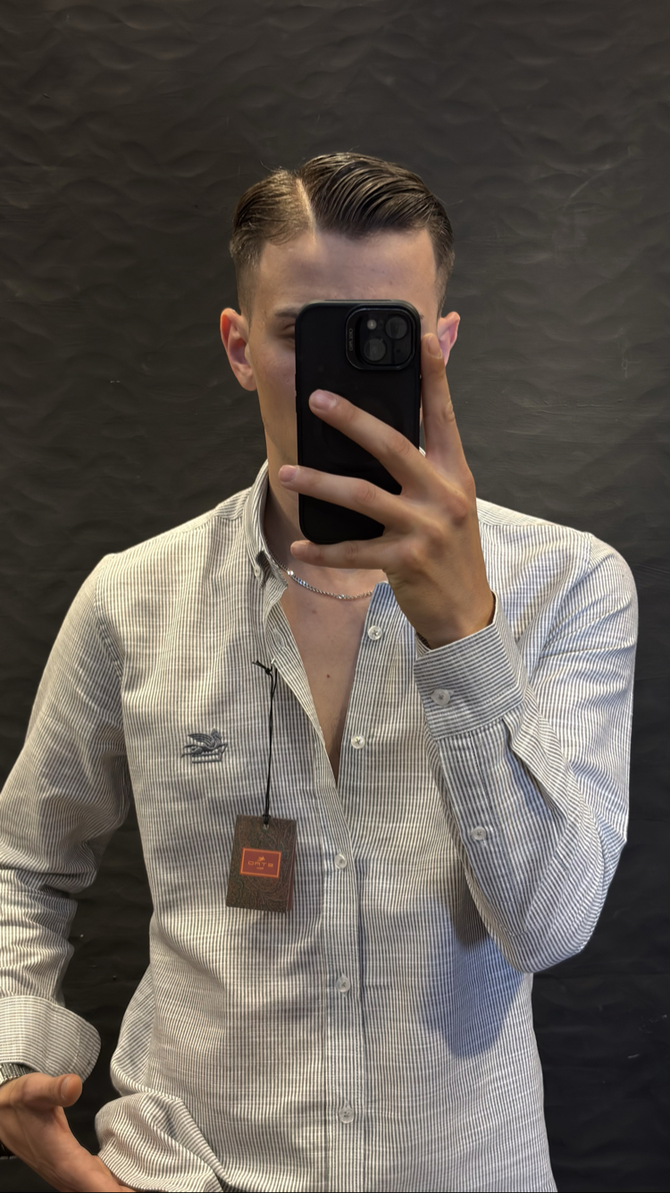 ETRO PREMIUM KETEN GÖMLEK (siyah)