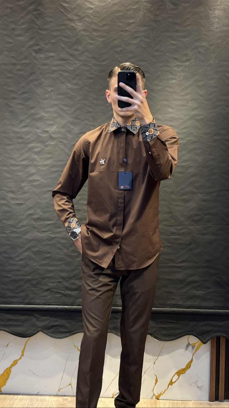 LOUIS&VUITTON PREMIUM GÖMLEK (kahve)