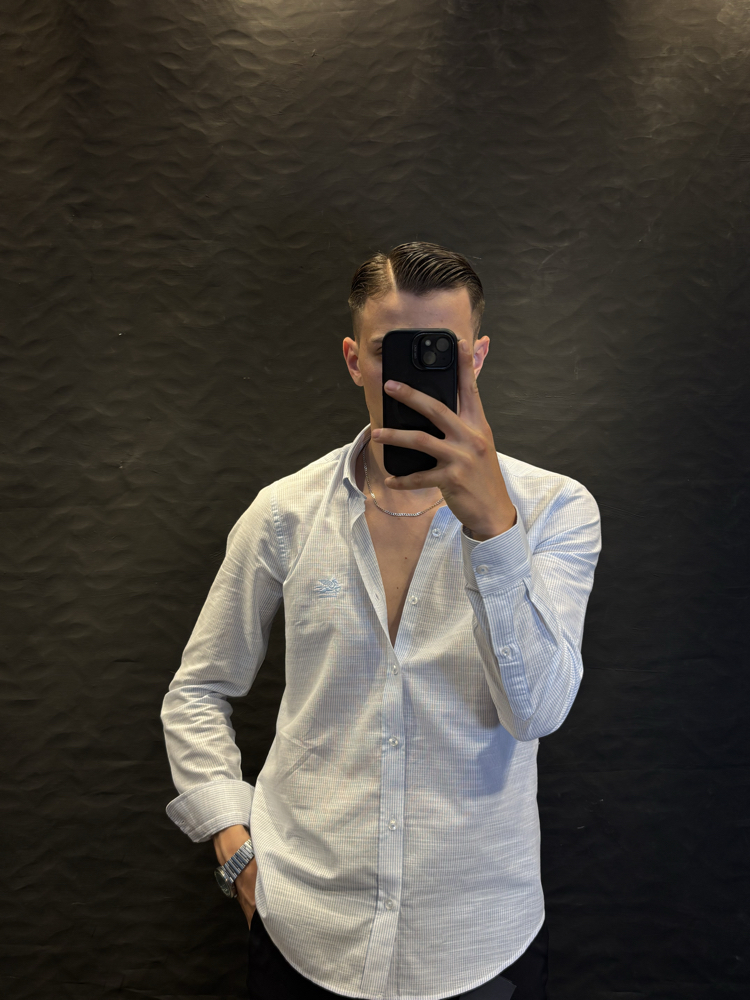 ETRO PREMIUM KETEN GÖMLEK (mavi)