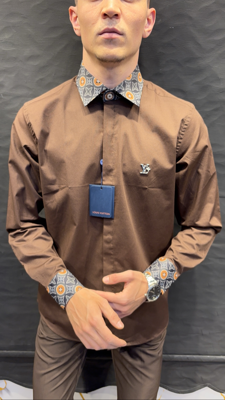 LOUIS&VUITTON PREMIUM GÖMLEK (kahve)
