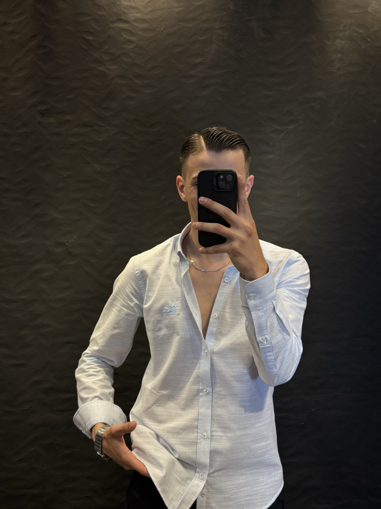 ETRO PREMIUM KETEN GÖMLEK (mavi)