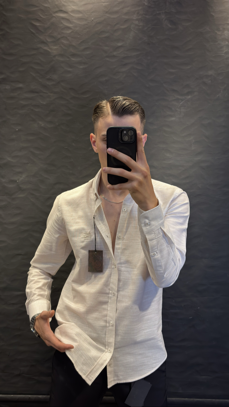 ETRO PREMIUM KETEN GÖMLEK (bej)