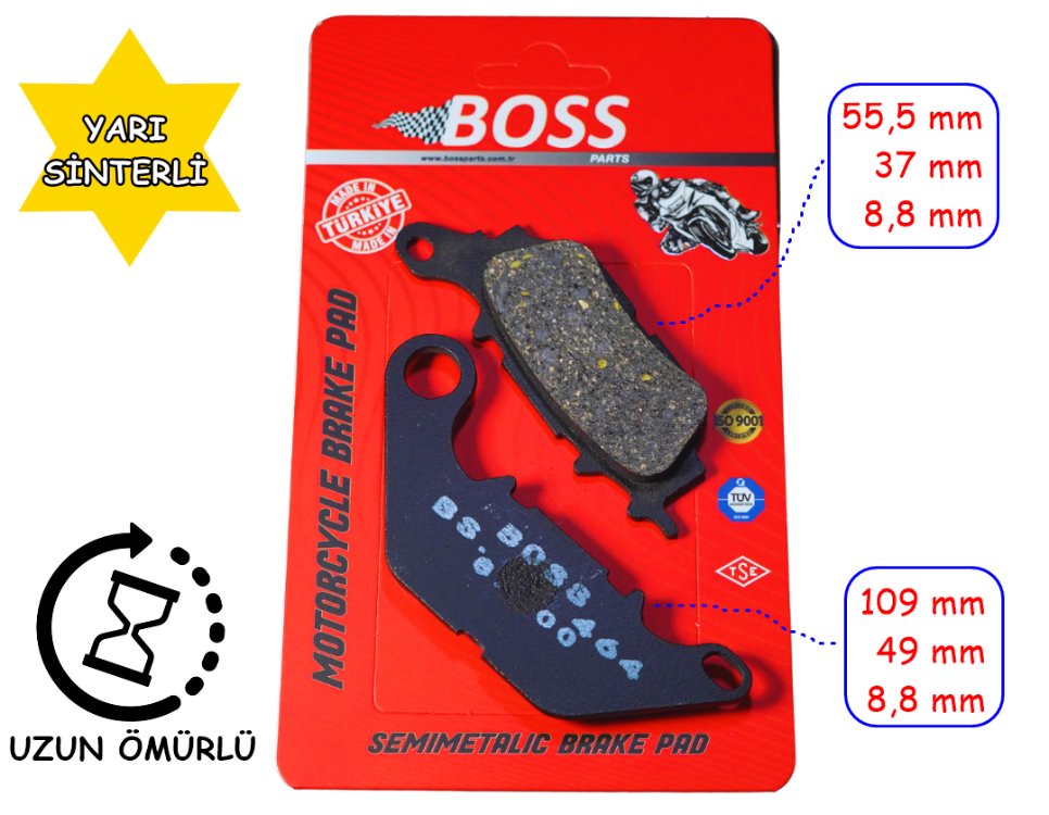 NMAX 125-155 ARKA FREN DİSK BALATASI BOSS A KALİTE 
