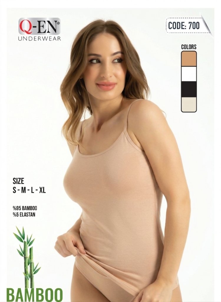 Q-EN BAMBOO İP ASKILI ATLET S BEDEN 4 ADET