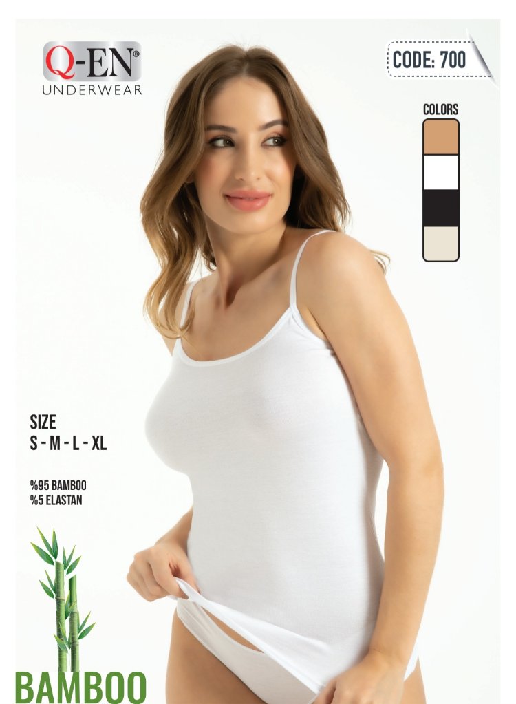 Q-EN BAMBOO İP ASKILI ATLET XXL BEDEN 4 ADET 