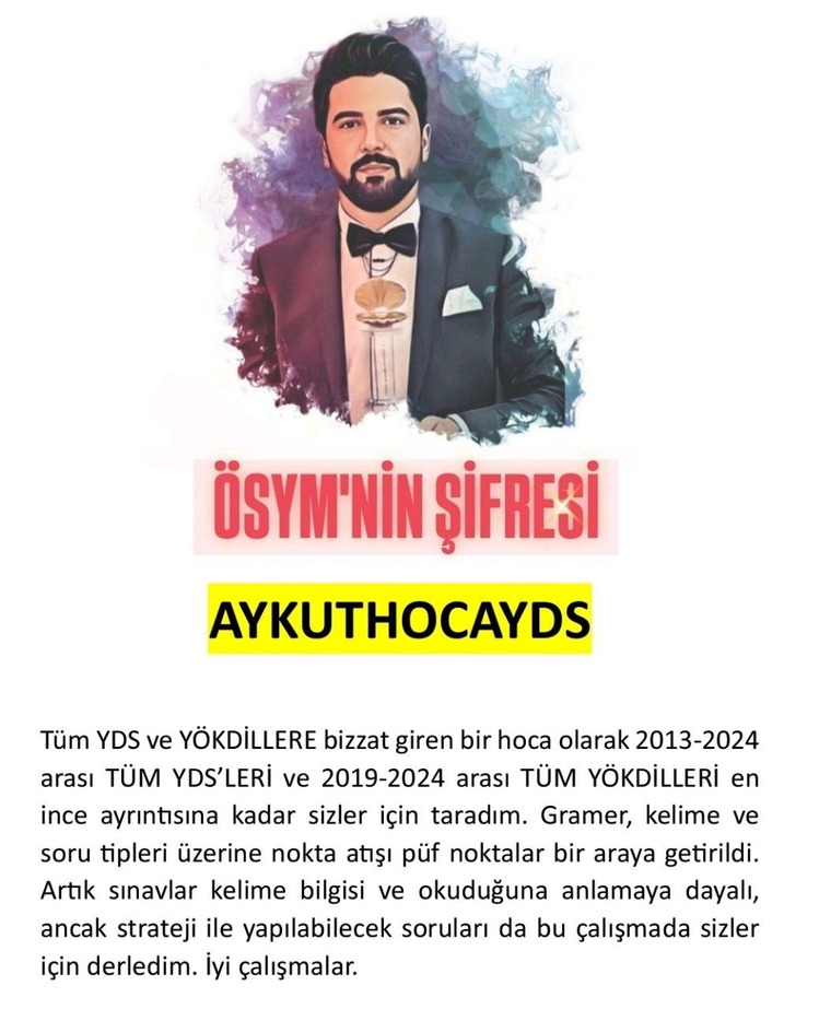 ÖSYM'NİN ŞİFRESİ-YDS-YÖKDİL