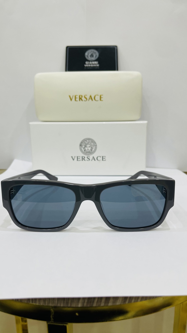 VERSACE SİYAH ÇERÇEVE MAVİ ŞEFFAF CAM