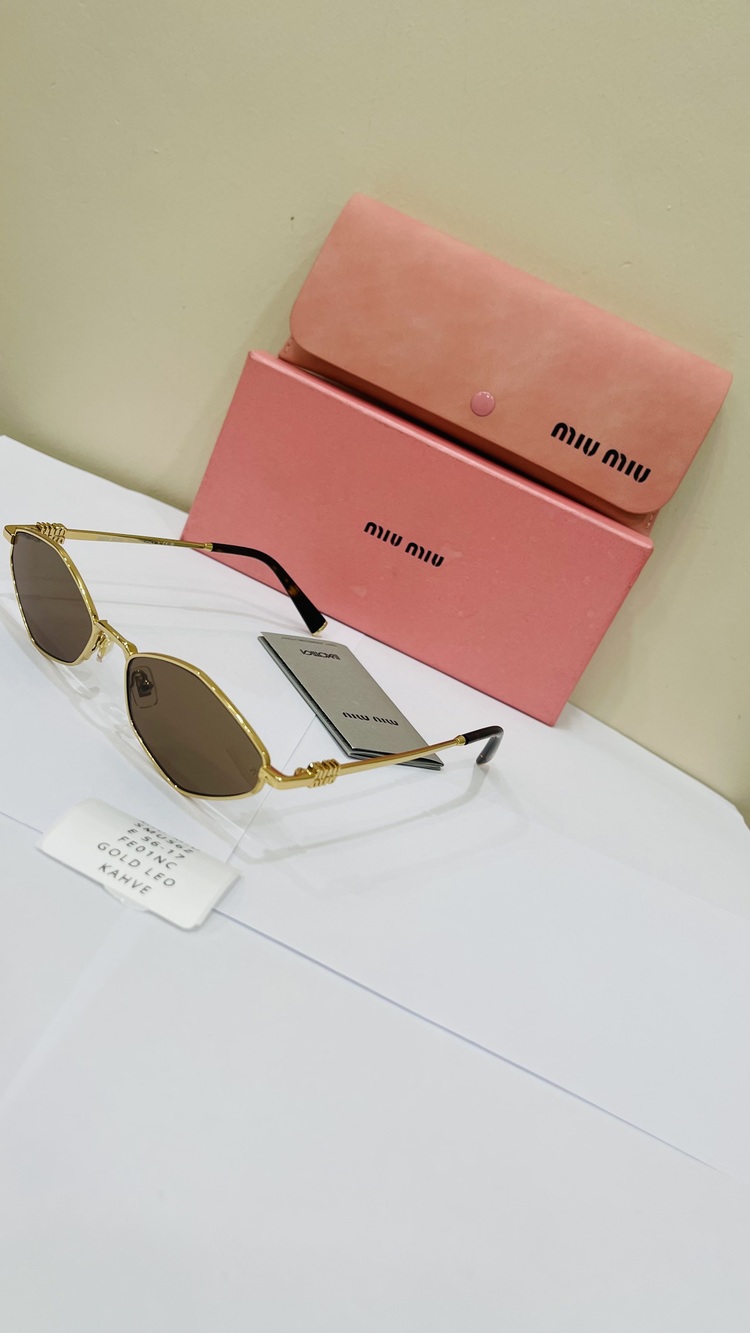 MIU GOLD ÇERÇEVE KAHVE ŞEFFAF CAM