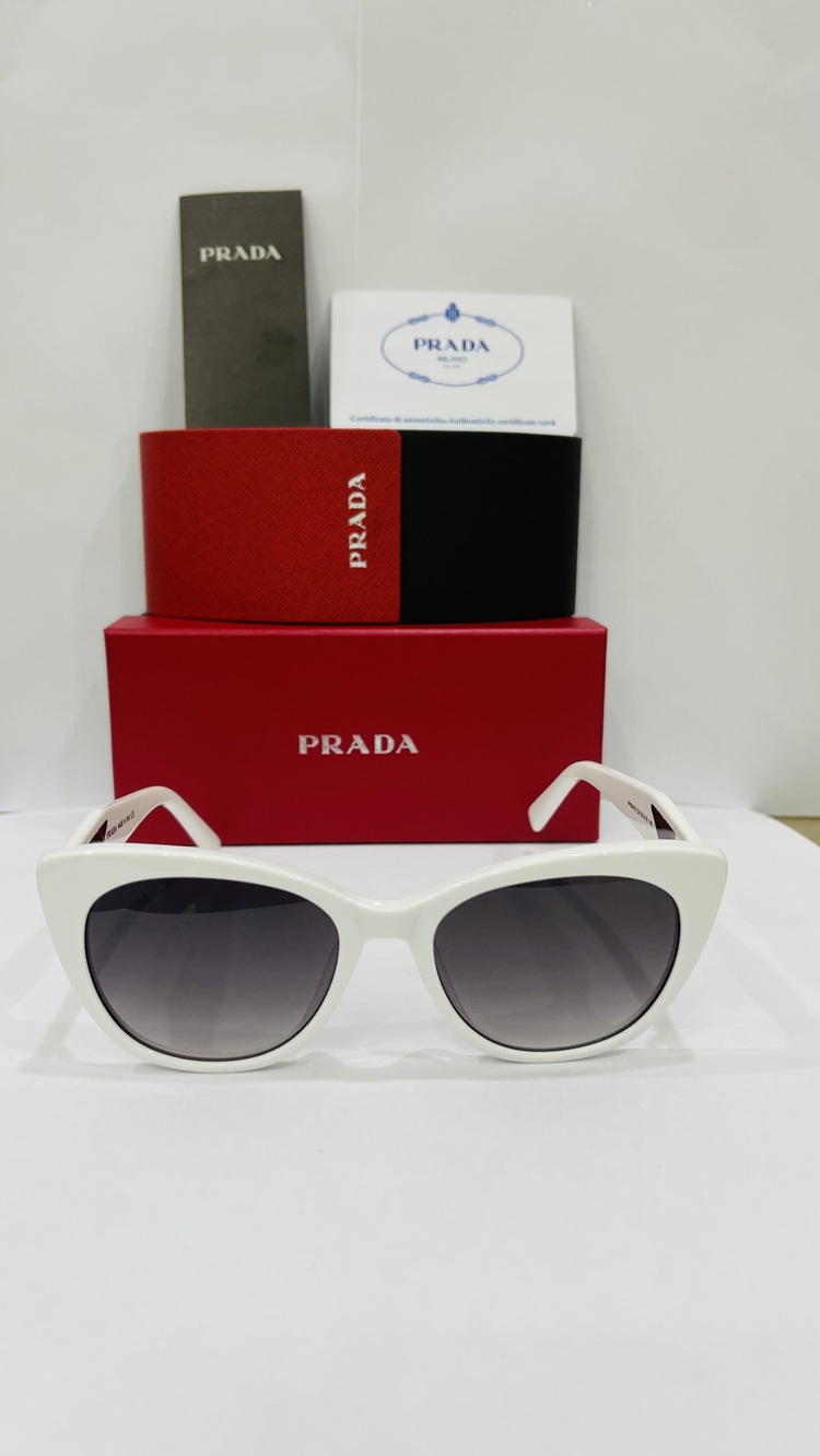 PRADA BEYAZ ÇERÇEVE SİYAH ŞEFFAF CAM