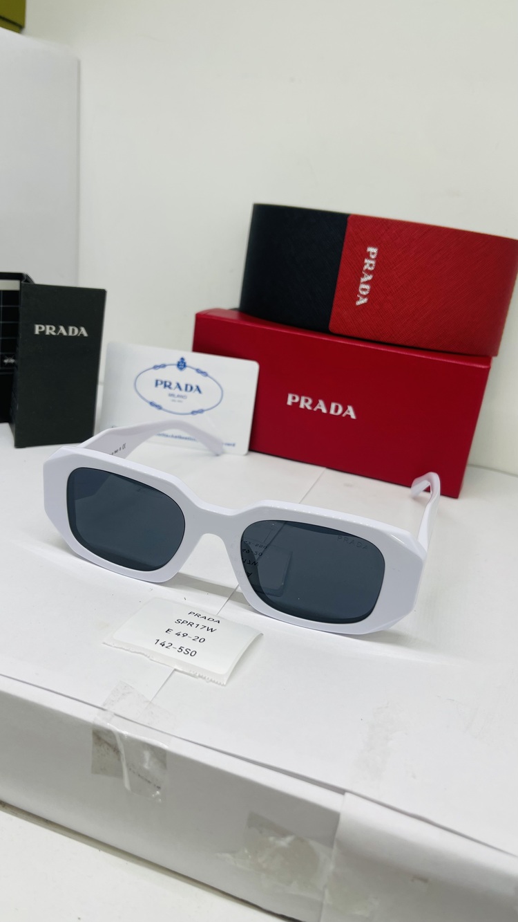PRADA BEYAZ ÇERÇEVE SİYAH ŞEFFAF CAM