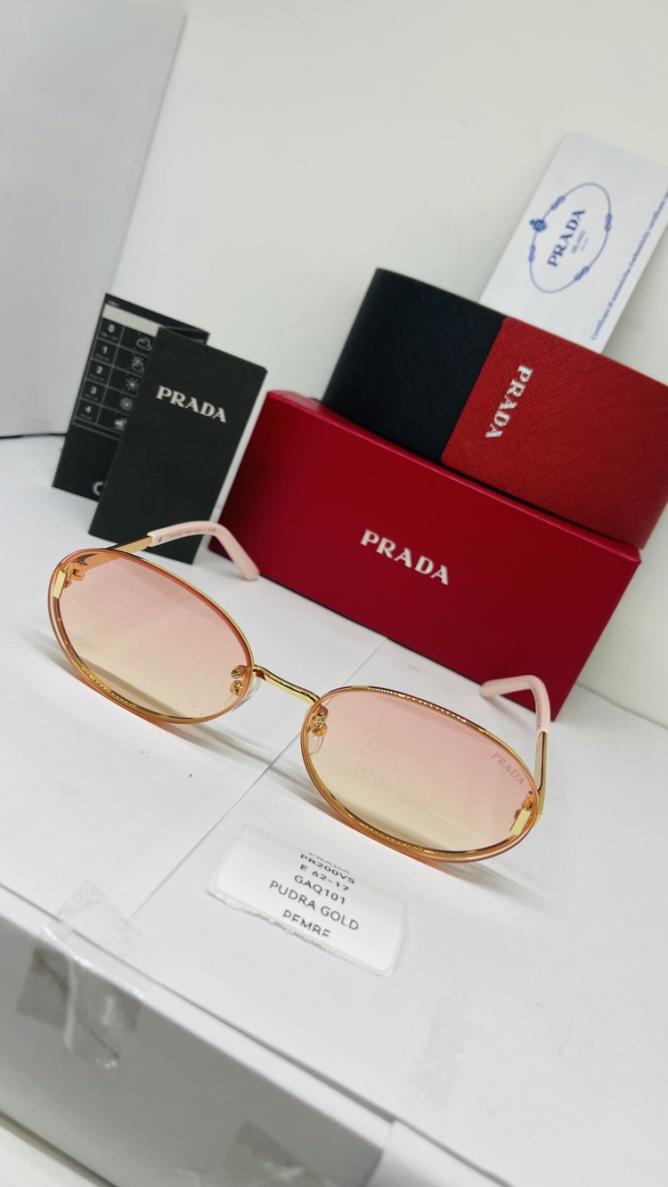 PRADA GOLD ÇERÇEVE PUDRA ŞEFFAF CAM