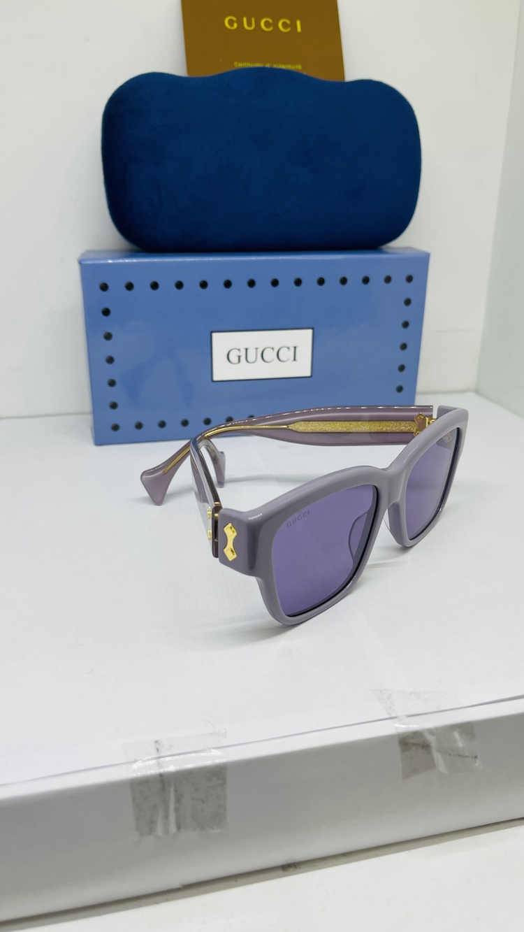 GUCCİ GRİ ÇERÇEVE MOR ŞEFFAF CAM