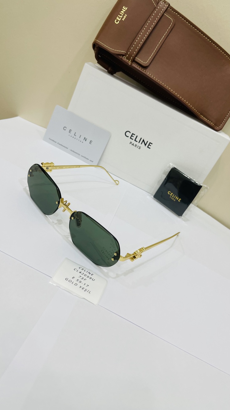 CELİNE GOLD ÇERÇEVE YEŞİL ŞEFFAF CAM