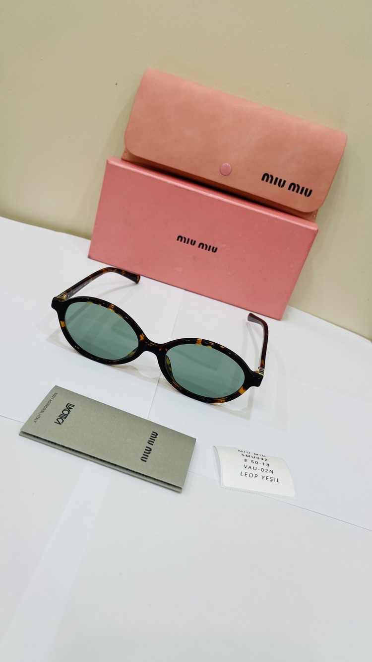 MIU LEOPAR ÇERÇEVE YEŞİL ŞEFFAF CAM