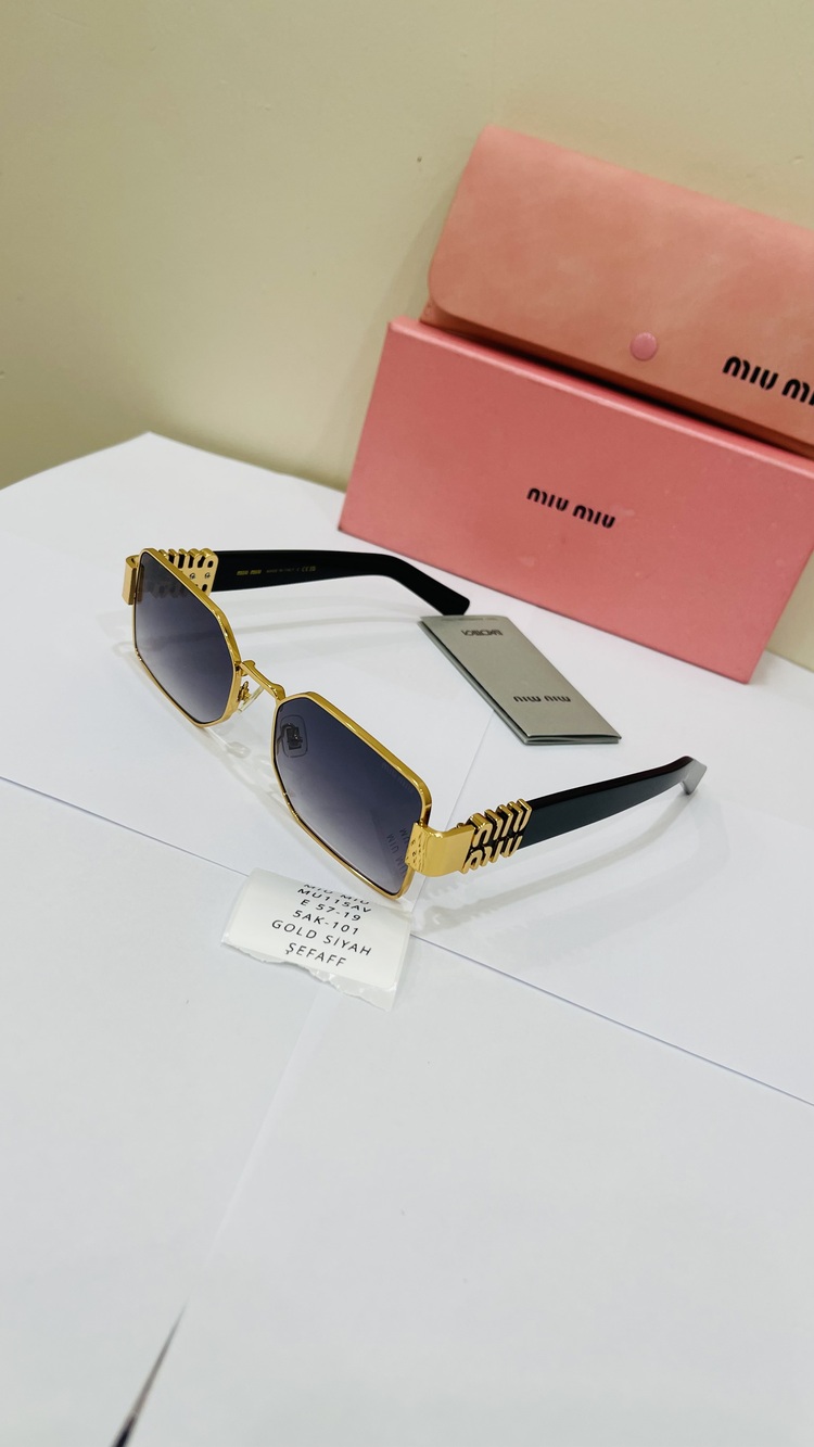 MIU GOLD ÇERÇEVE SİYAH ŞEFFAF CAM