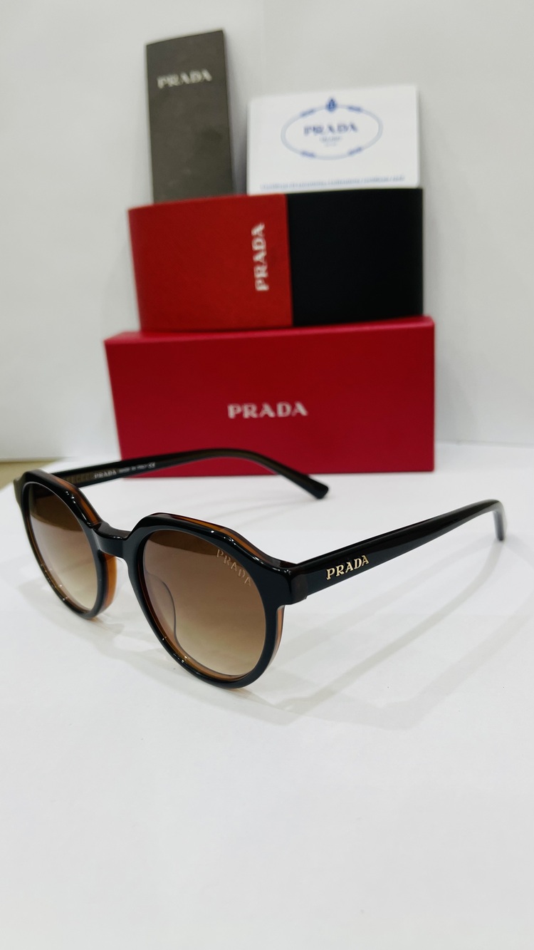 PRADA SİYAH ÇERÇEVE KAHVE ŞEFFAF CAM