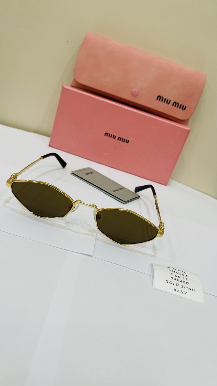 MIU GOLD ÇERÇEVE KAHVE ŞEFFAF CAM