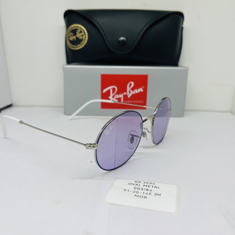 RAYBAN RB-3594 GÜMÜŞ ÇERÇEVE MOR ŞEFFAF CAM