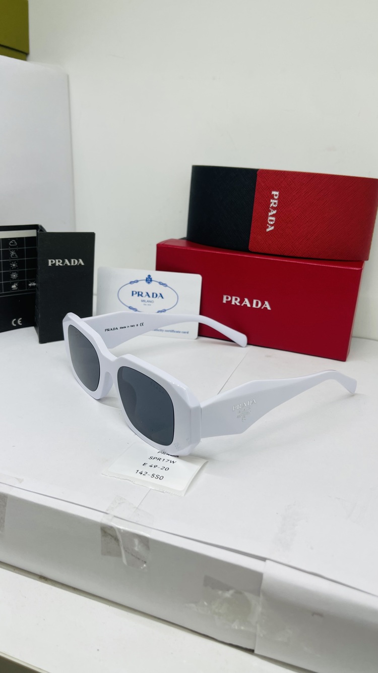 PRADA BEYAZ ÇERÇEVE SİYAH ŞEFFAF CAM