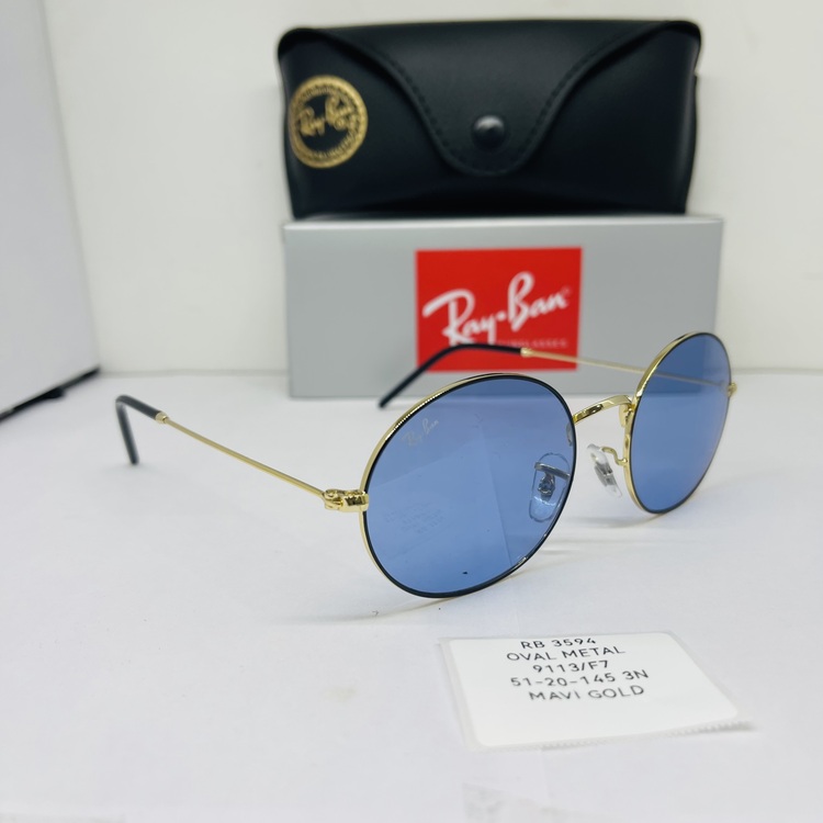 RAYBAN RB-3594 GOLD ÇERÇEVE MAVİ ŞEFFAF CAM