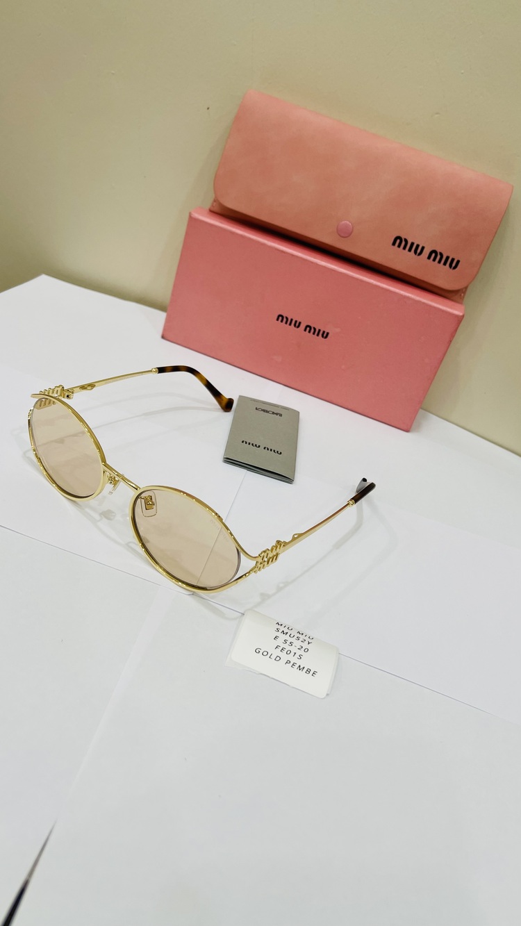 MIU GOLD ÇERÇEVE SARI ŞEFFAF CAM